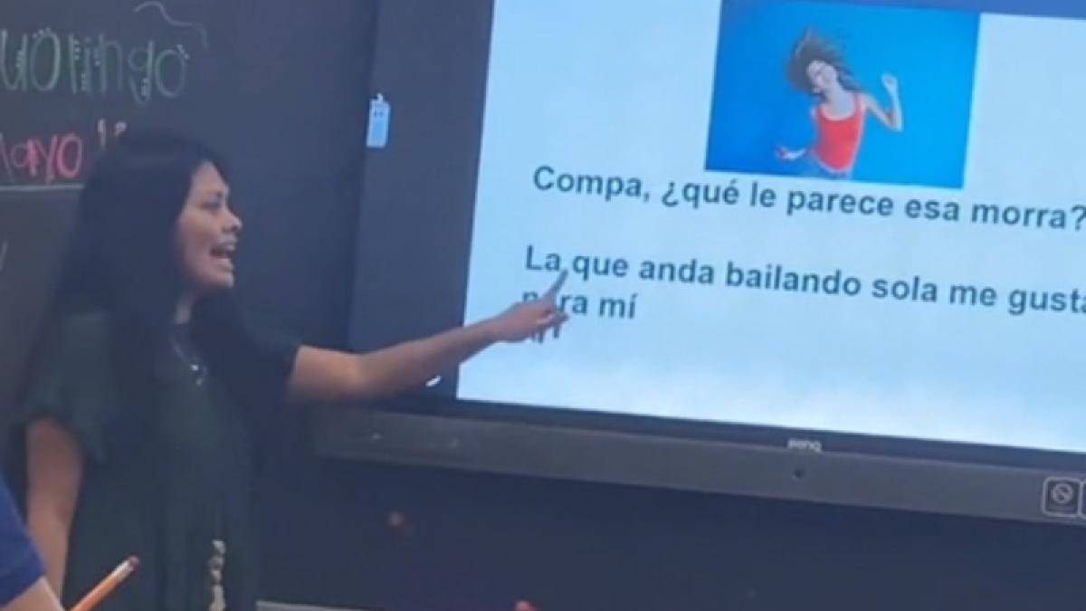 VIDEO. Maestra enseña español con la canción 'Ella baila sola' de Peso Pluma