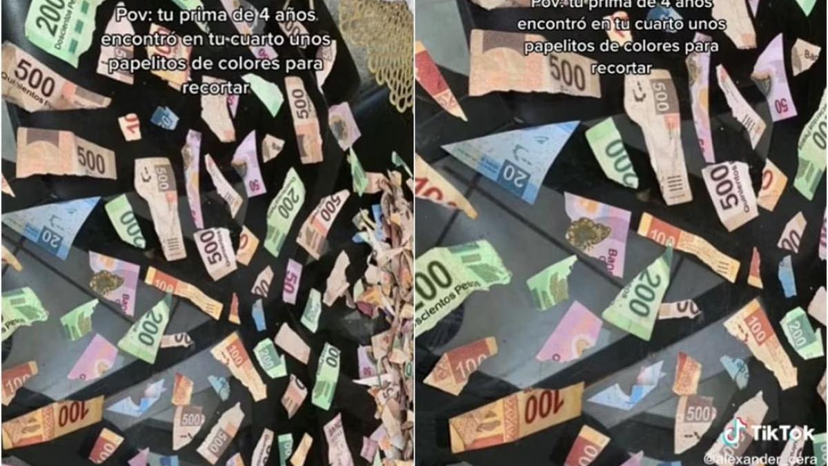 ¡Adiós ahorros! Niña quería hacer papelitos de colores y recortó el dinero de su primo