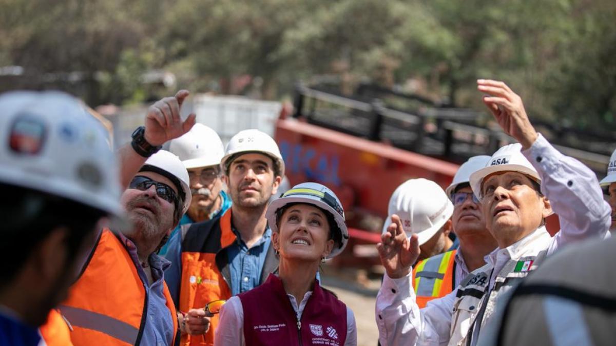 Claudia Sheinbaum supervisa obras del Tren Interurbano México-Toluca