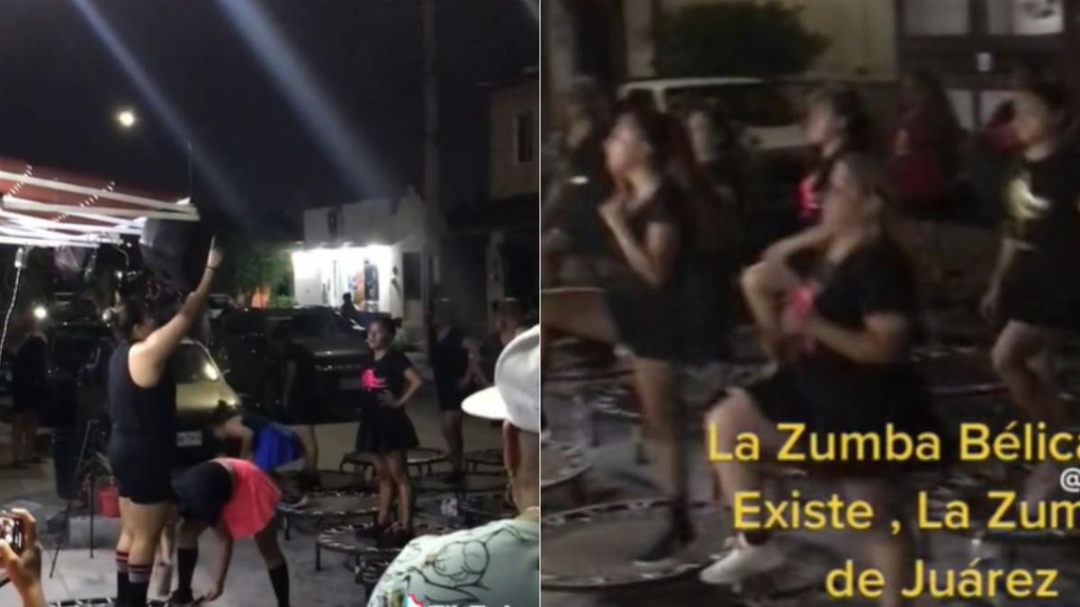 VIDEO. Con corridos tumbados mujeres hacen zumba en la calle y se vuelven virales