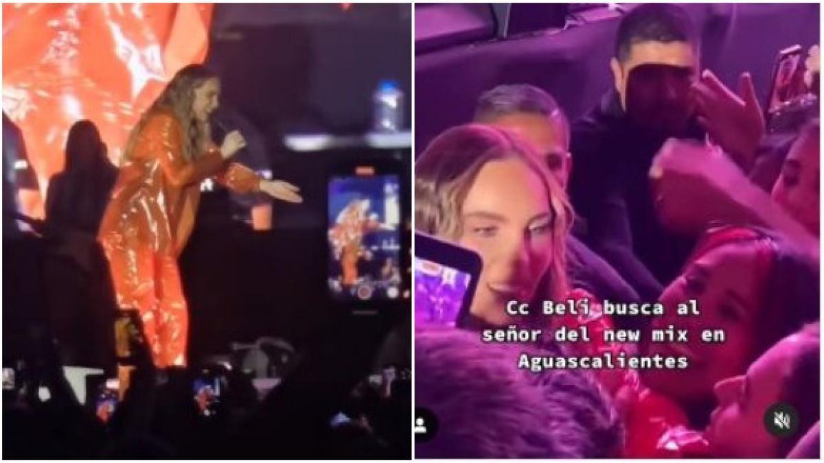 Belinda se baja a abrazar a un fan triste en su concierto: '¿Por qué llora, señor?'