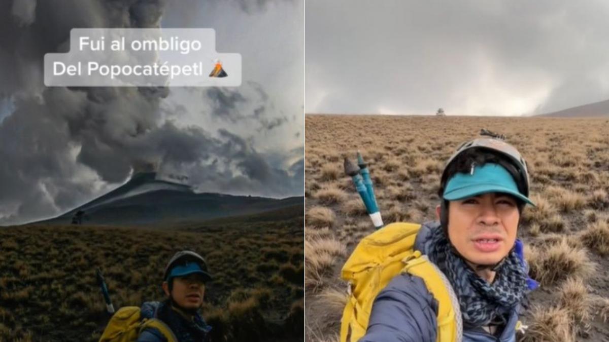 VIDEOS. Tiktoker desafía a 'Don Goyo' y lo graba muy cerca; le deja una ofrenda al volcán