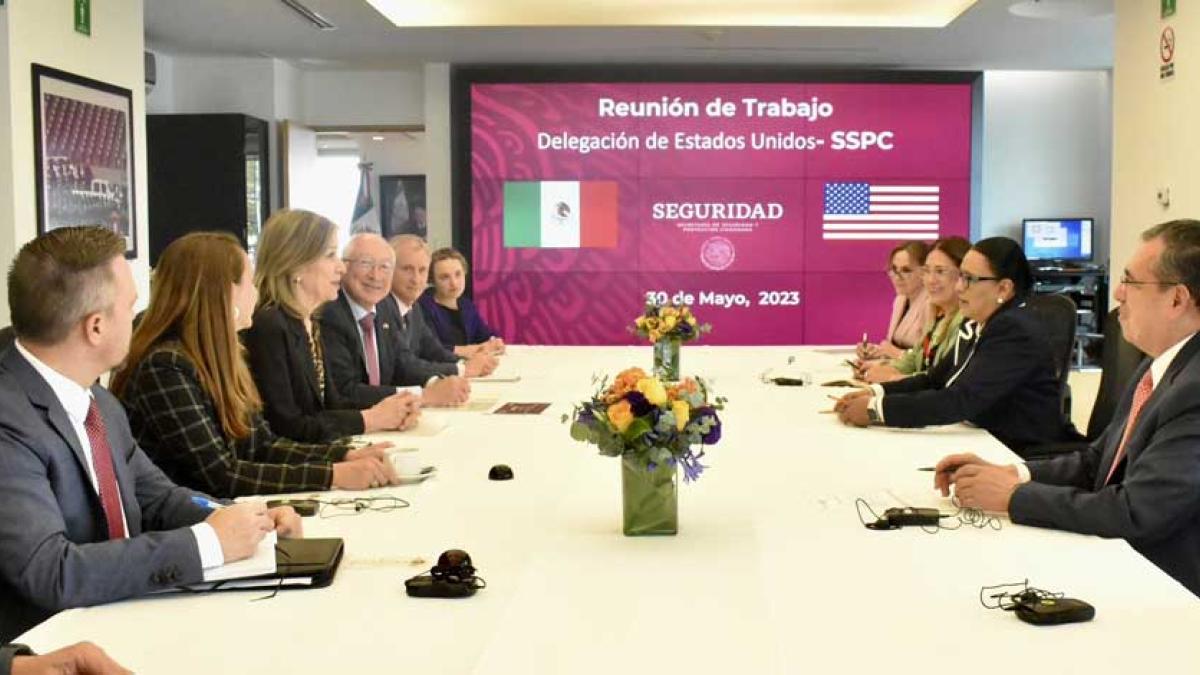 Rosa Icela Rodríguez se reúne con Elizabeth Sherwood-Randall y Ken Salazar; revisan avances en cooperación binacional