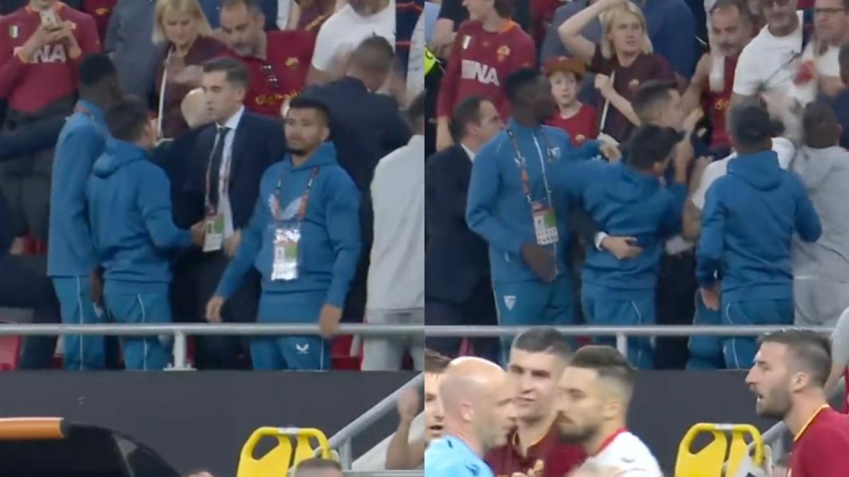 Europa League: ‘Tecatito’ Corona recibe agresión de aficionados en la final entre Sevilla y Roma (VIDEO)