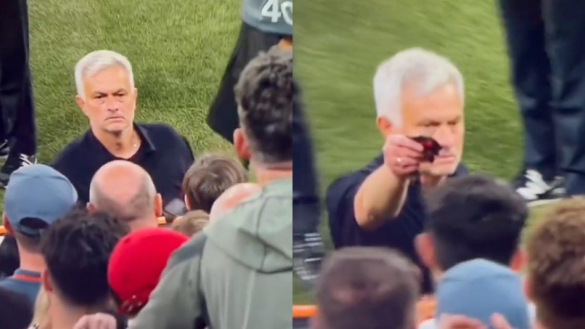 Europa League: Mourinho le regala a un niño su medalla de segundo lugar y se hace viral de inmediato (VIDEO)