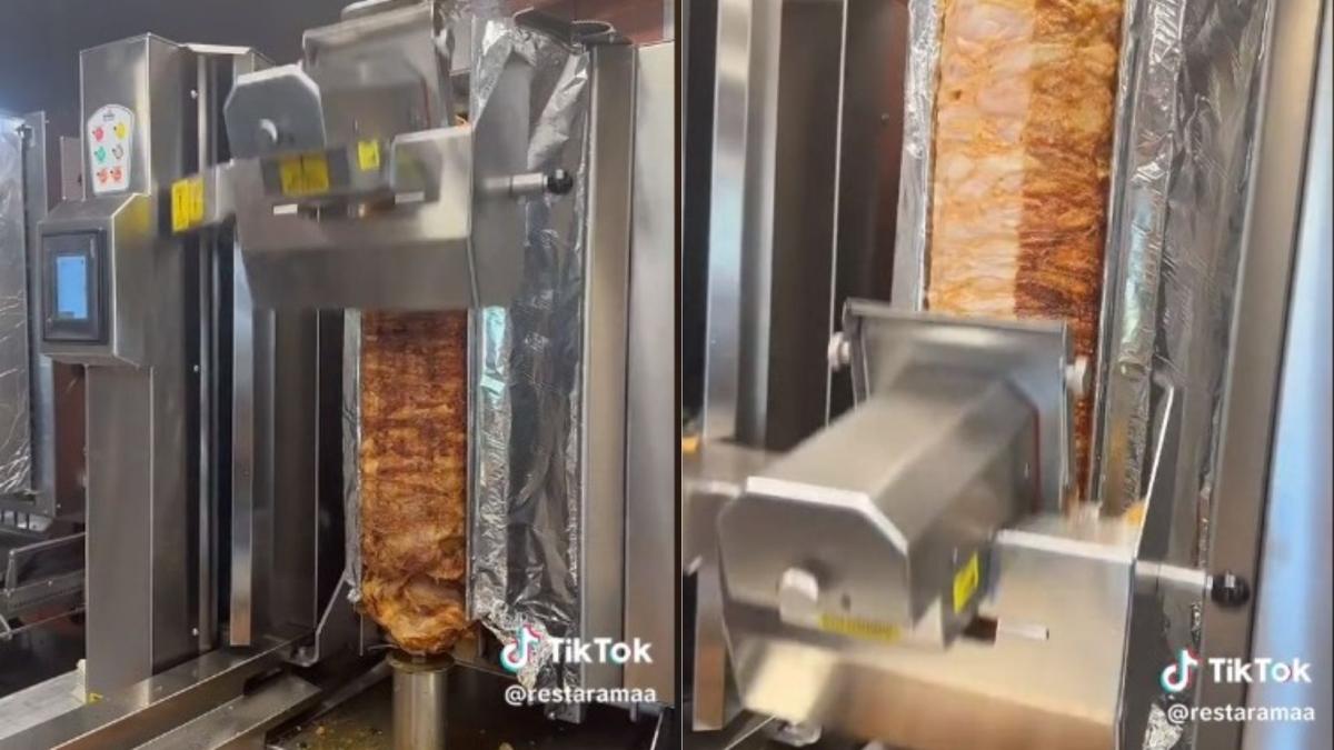 VIDEO. ¿Taqueros en peligro de extinción? Crean máquina que corta el trompo al pastor