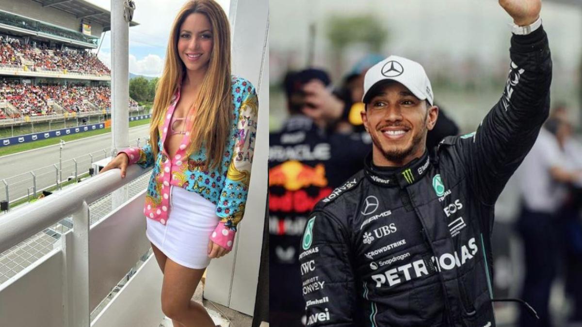 VIDEO. Shakira fue a ver a Hamilton al GP de España y así estuvieron coqueteando