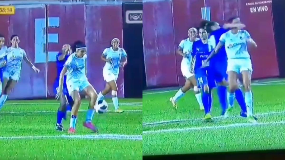 VIDEO: Jugadora suelta brutal puñetazo a una rival y desata descomunal trifulca en partido de futbol femenil