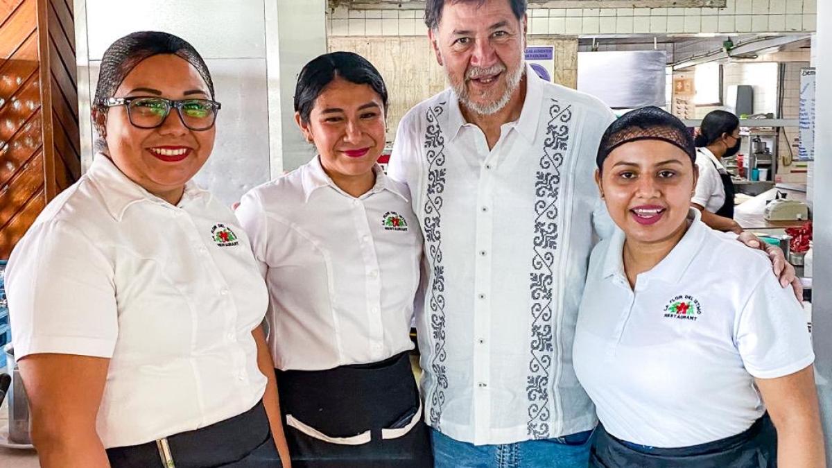 Noroña presume ser la primera corcholata en llegar a Tabasco