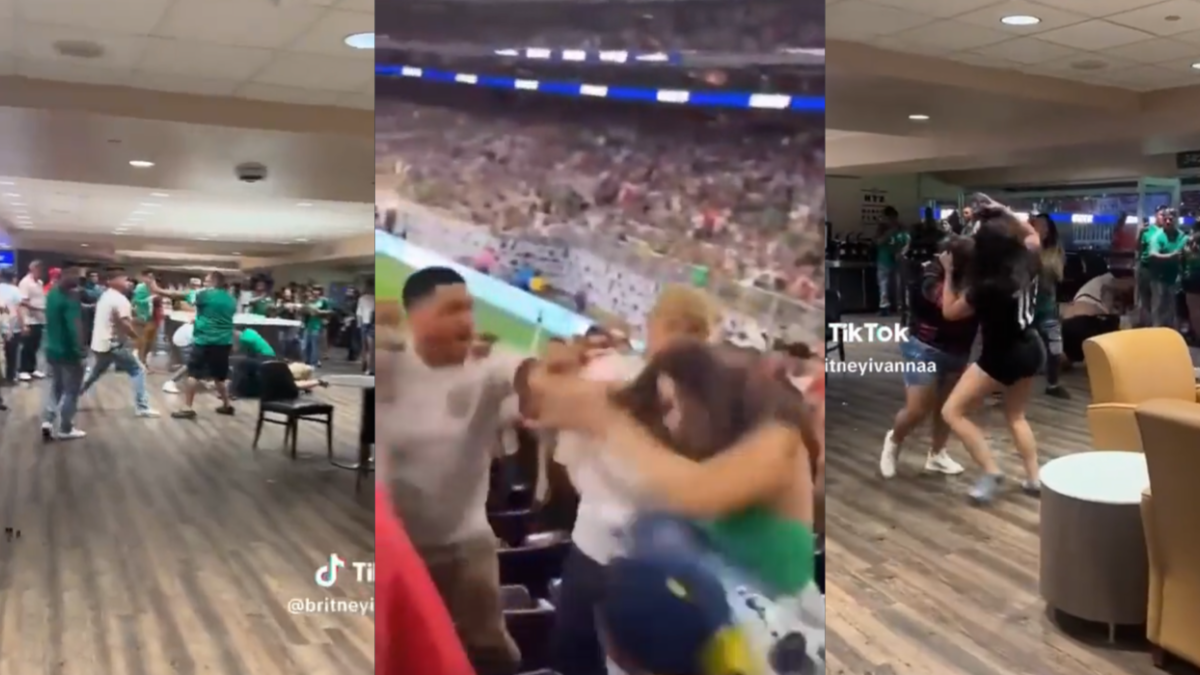 Aficionados arman tremenda trifulca al en el partido de México contra Honduras; hombres golpearon a mujeres (VIDEO)