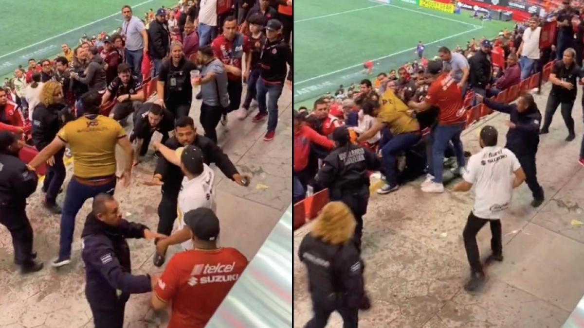 VIDEO: Aficionados de Pumas golpean brutalmente a seguidor de Xolos en las gradas del estadio