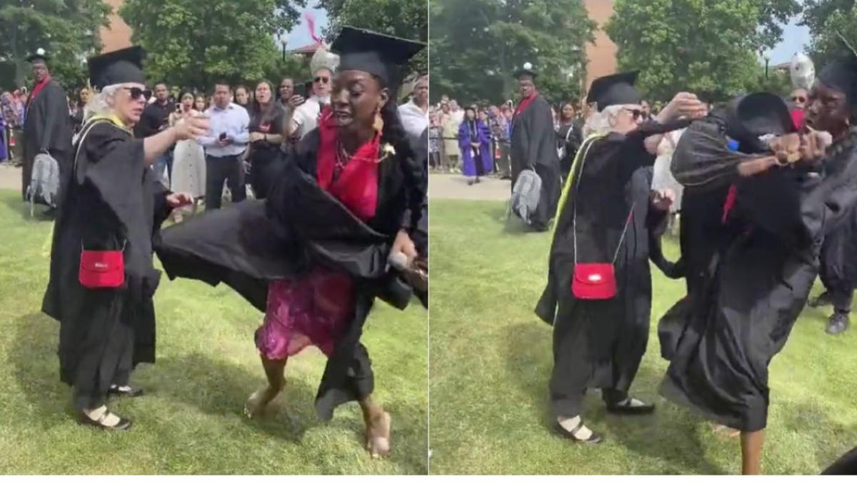 VIDEO viral. Maestra y joven se pelean en graduación; acusa discriminación