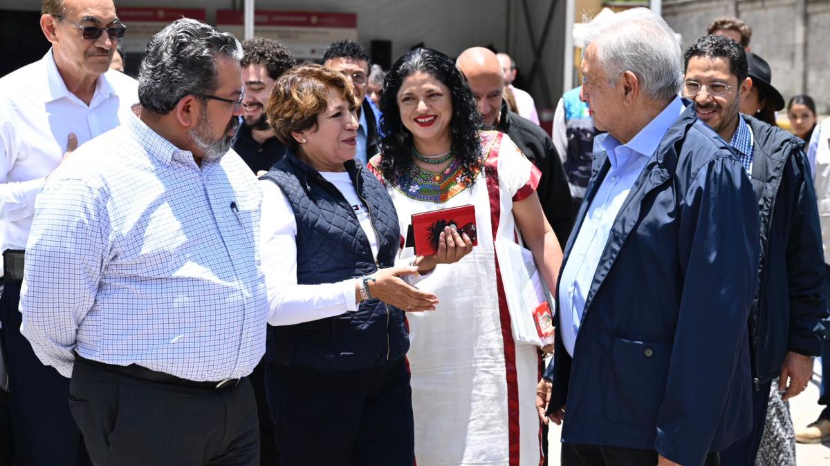 Delfina Gómez acompaña al Presidente López Obrador a visita de supervisión del Tren Interurbano México–Toluca