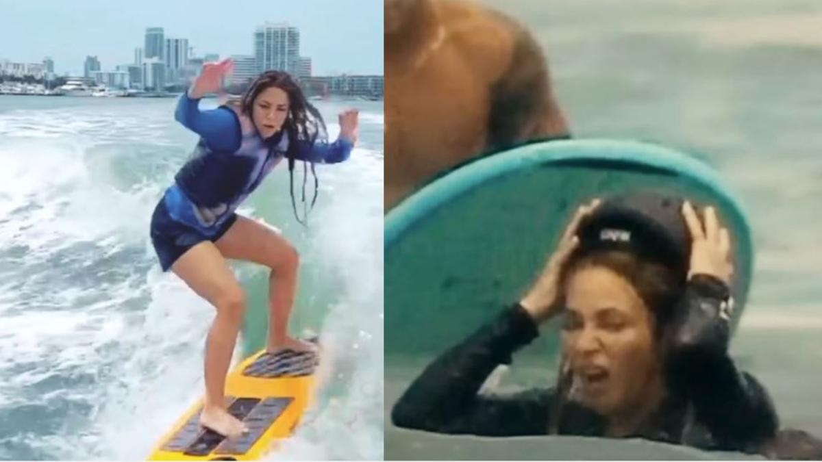 VIDEO | Shakira sufre terrible accidente practicando surf