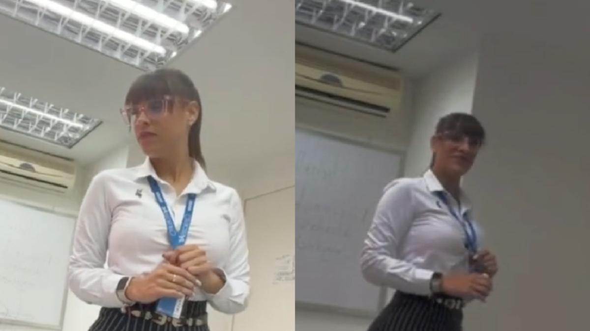 'Distrae a todos': Maestra de aviación causa furor y polémica por su bella figura en TikTok (VIDEO)