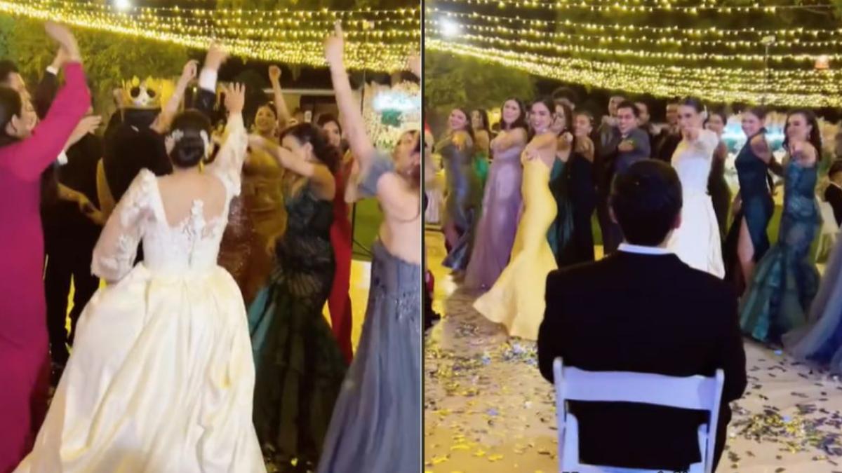 VIDEO. Novia hace coreografía para su esposo; esta fue su reacción