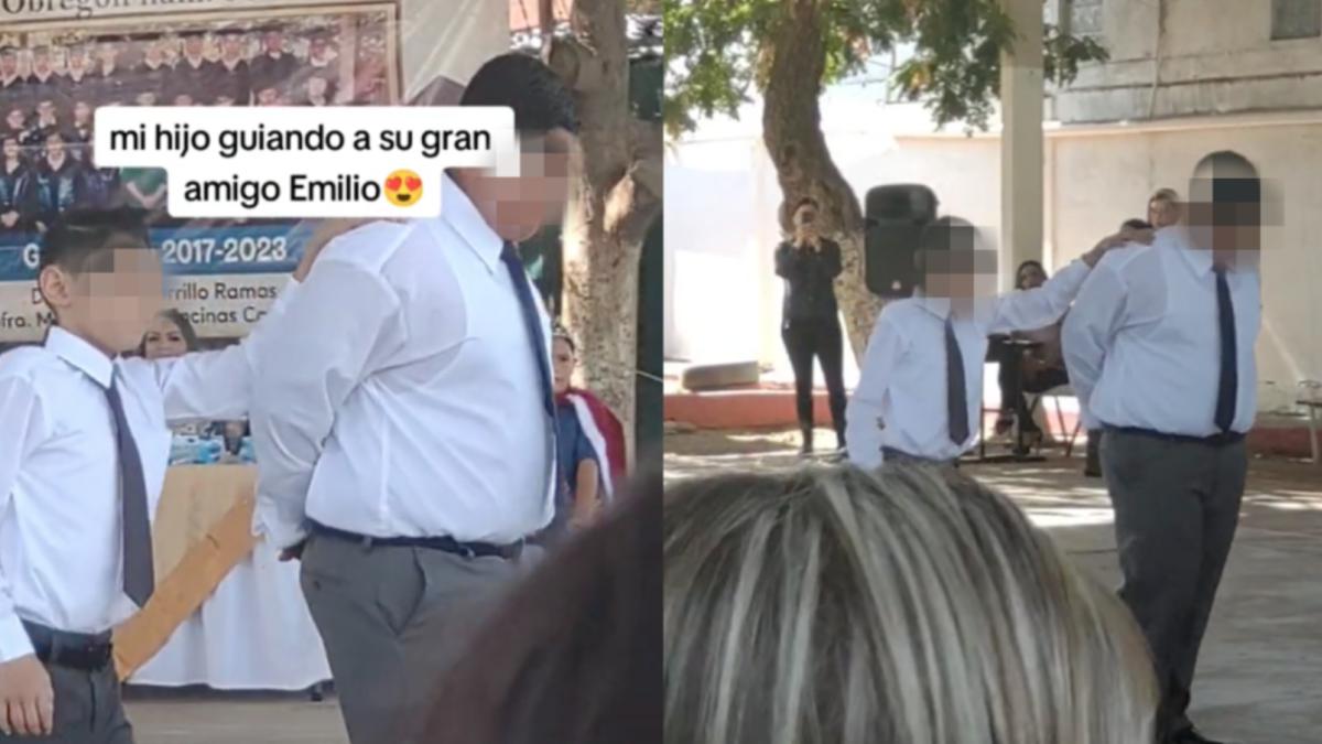 VIDEO | Niño guía a su amigo invidente durante su vals de fin de cursos