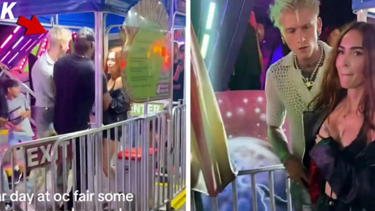 Golpean a Megan Fox en plena cita con Machine Gun Kelly en una feria (VIDEO)