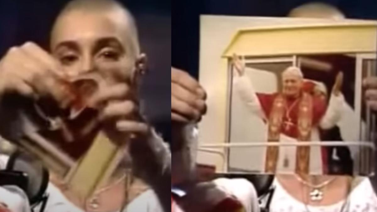 VIDEO | El día que Sinéad O'Connor fue duramente cancelada tras romper la foto del papa Juan Pablo II