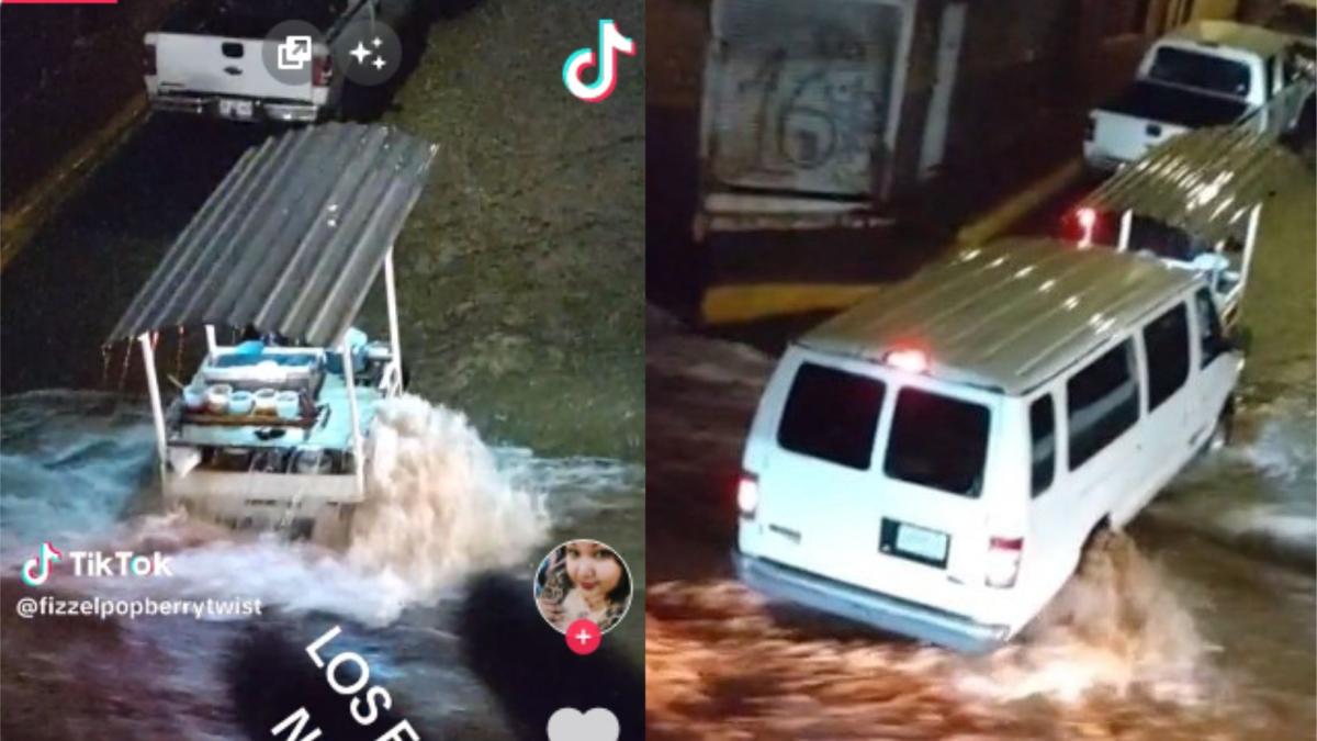 VIDEO. 'El héroe de México': Camioneta salva a carrito de elotes durante inundación