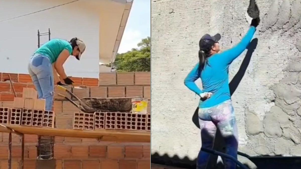 VIDEOS| Mujer albañil muestra su trabajo, que no es solo para hombres y causa furor en redes