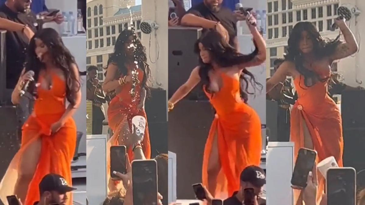 Cardi B deja en ridículo a fan que la moja con cerveza y le lanza el micrófono (VIDEO)