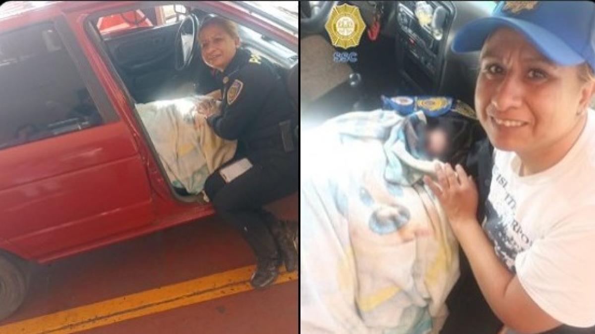 FOTOS. Policías ayudan a mujer a tener a su bebé en un auto en Iztapalapa