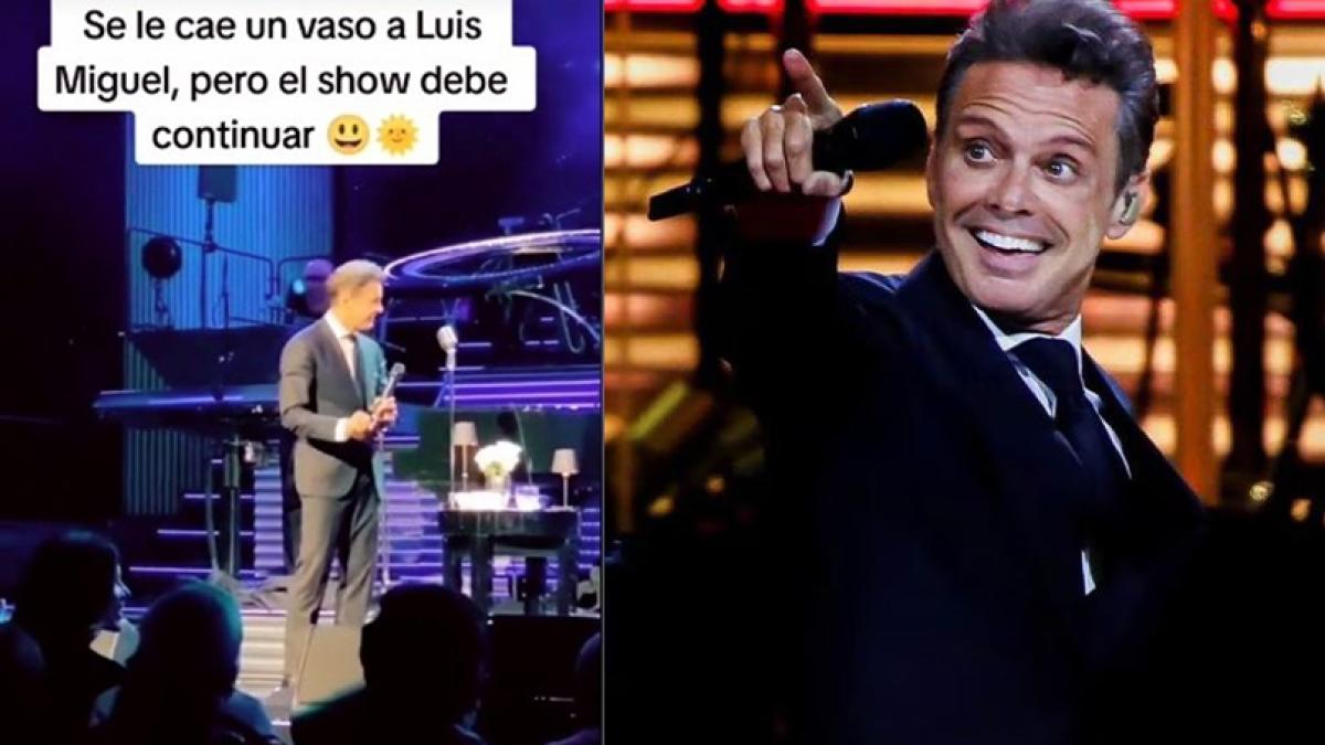 Luis Miguel rompe un vaso a mitad de su concierto y hace un desastre con elegancia (VIDEO)