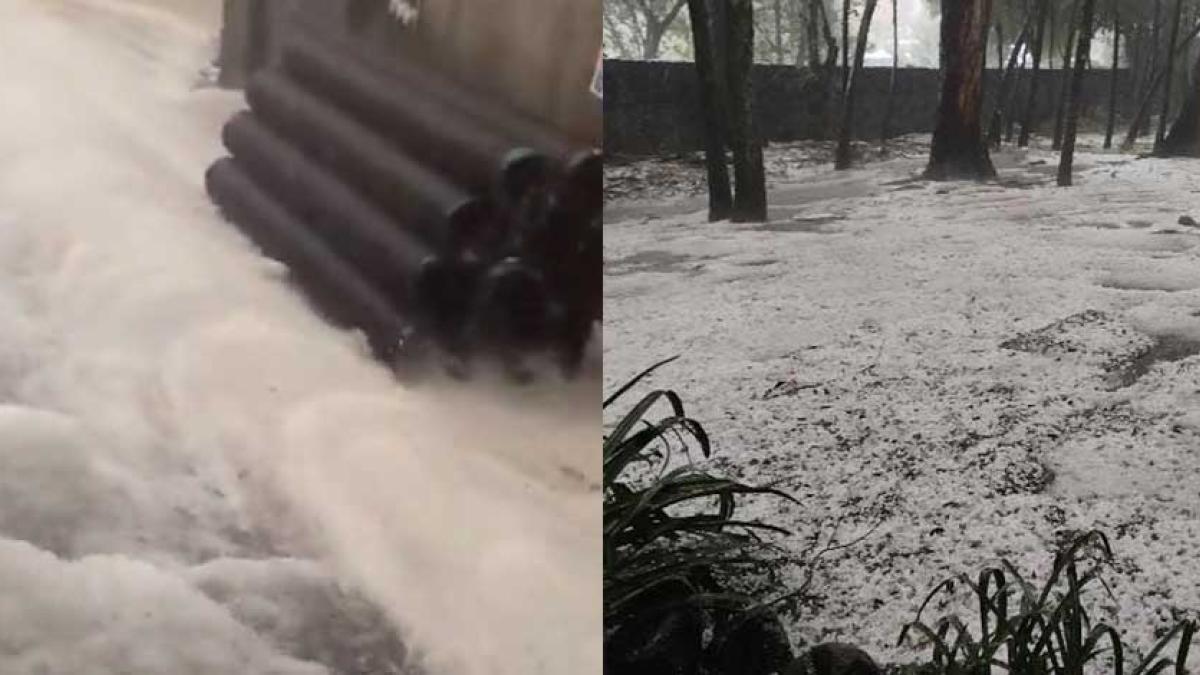 Intensa granizada y lluvia forman ríos en calles de la Magdalena Contreras │ VIDEO