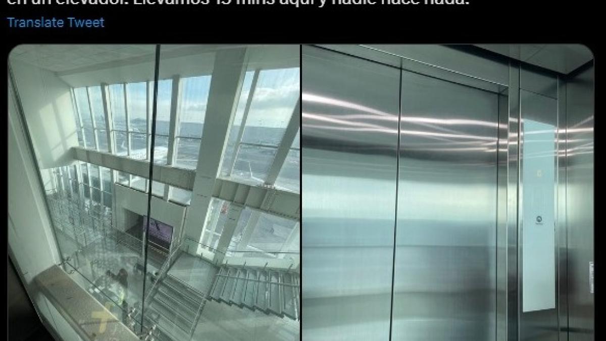 Pasajeros del AICM reportan fallas en elevador; 'se recargaron en las puertas', responde