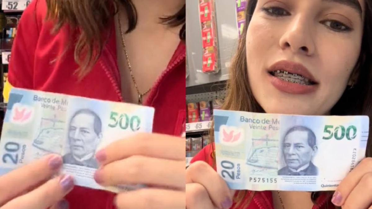 Estafan a cajera de OXXO con un absurdo billete de... ¿520 pesos?