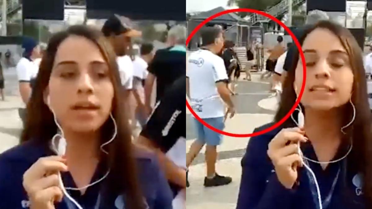 VIDEO: Asaltan a mujer durante enlace EN VIVO previo a juego de Copa Libertadores; la reacción es imperdible