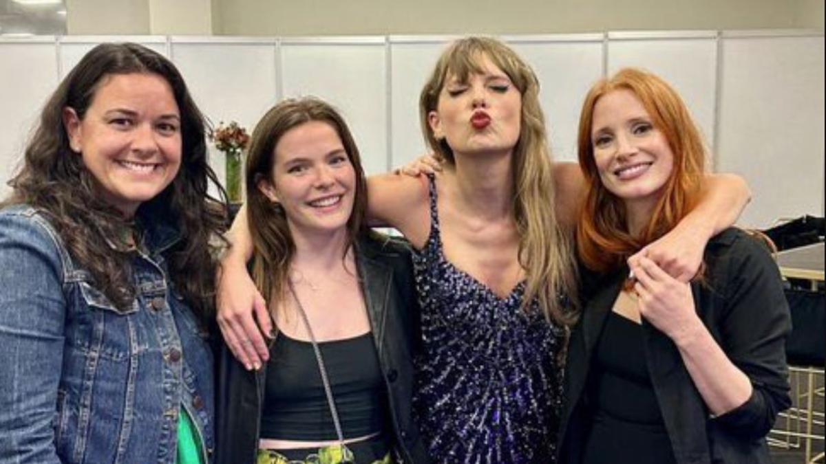 Jessica Chastain es Swiftie y sorprendió al aparecer en concierto de Taylor Swift en México | VIDEO