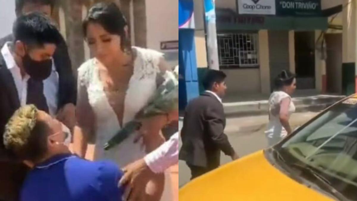 VIDEO | Hombre impide la boda de su ex novia y ambos escapan en un taxi