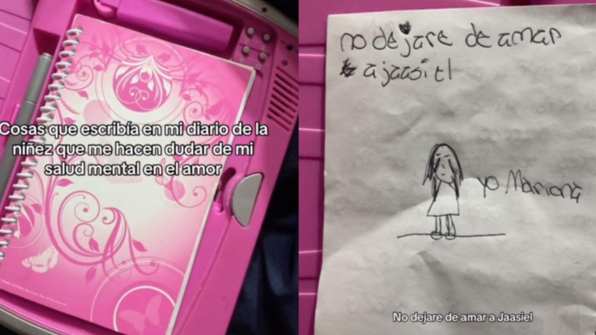 VIDEO  Encuentra su diario de niña y revela en TikTok su vergonzoso, pero  tierno, contenido