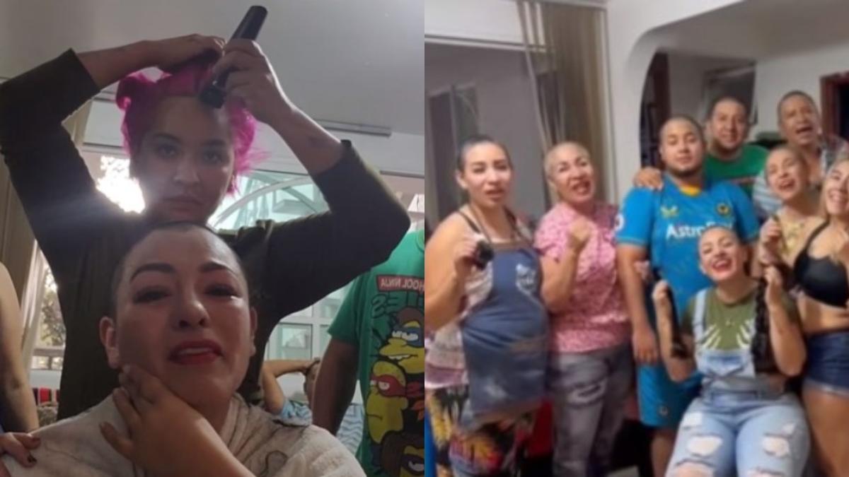 Familia se rapa junto a mujer que padece cáncer; el video te hará llorar