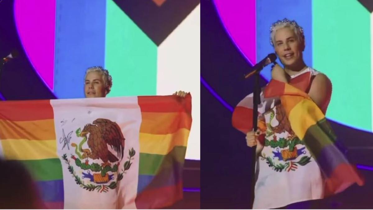 Critican a Christian Chávez de RBD por usar bandera de México con colores LGBT+: 'Es un insulto'