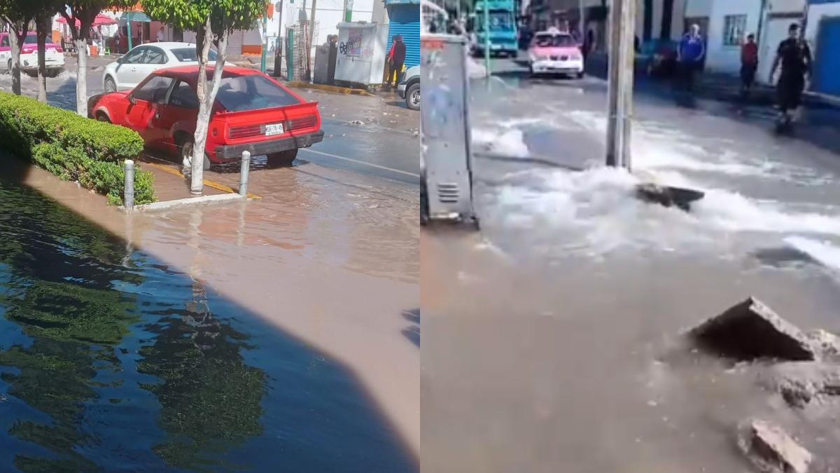 VIDEO de la impactante mega fuga de agua en la GAM; se ha formado un enorme río