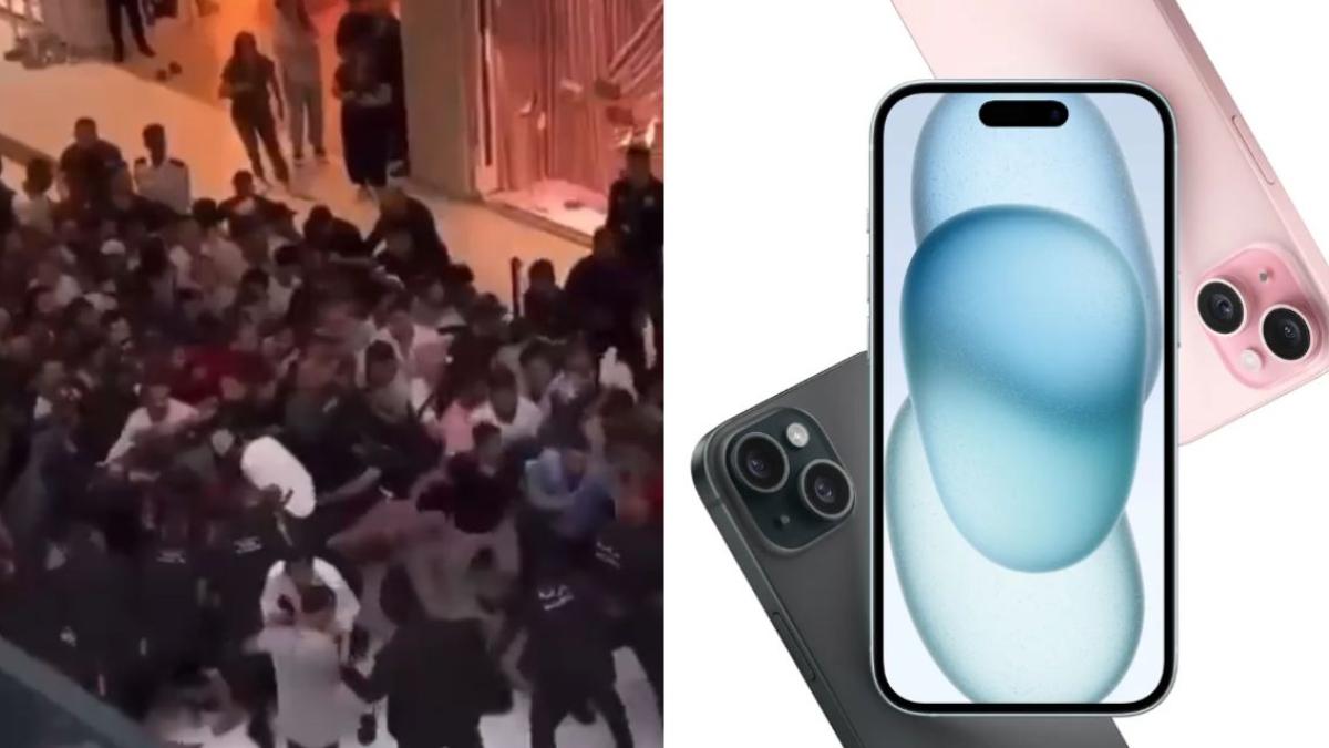 VIDEO | Clientes se agarran a golpes por adquirir el iPhone 15 en el Dubai Mall