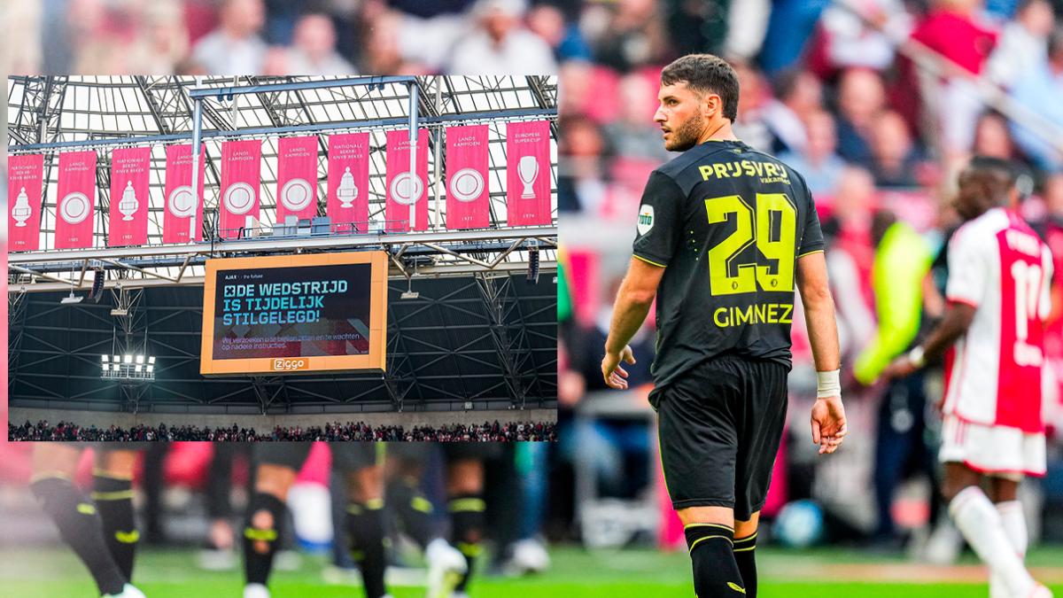 Ajax vs Feyenoord: Santiago Giménez se luce con doblete; el partido se suspende por alto riesgo