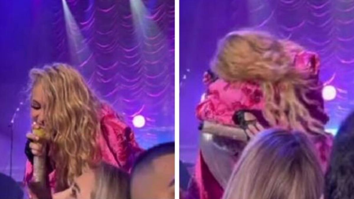 Paulina Rubio se pone a llorar desconsolada a medio pleno concierto ¿qué pasó? (VIDEO)