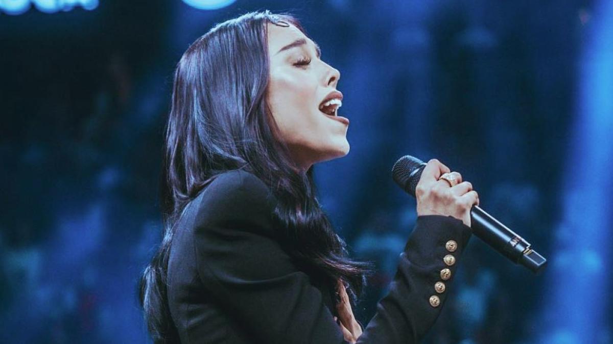 Danna Paola confiesa que no quería cantar el Himno Nacional por miedo a equivocarse