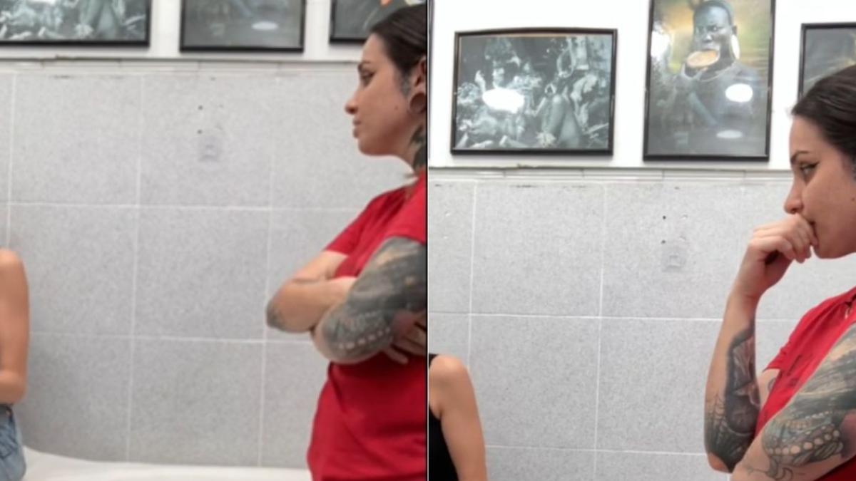 VIDEO | Clienta critica a su tatuadora por tener tatuajes mientras le hacía una perforación