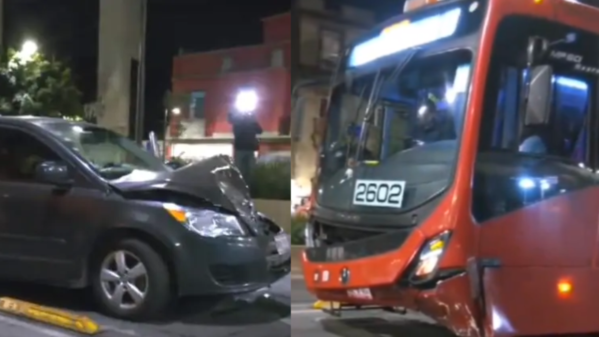 VIDEO | Conductor en estado de ebriedad impacta contra unidad de Metrobús en la colonia Doctores