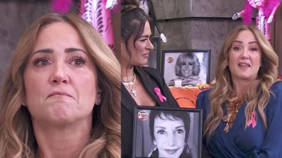 Andrea Legarreta llora al poner la foto de su mamá en el altar de Día de Muertos en Hoy