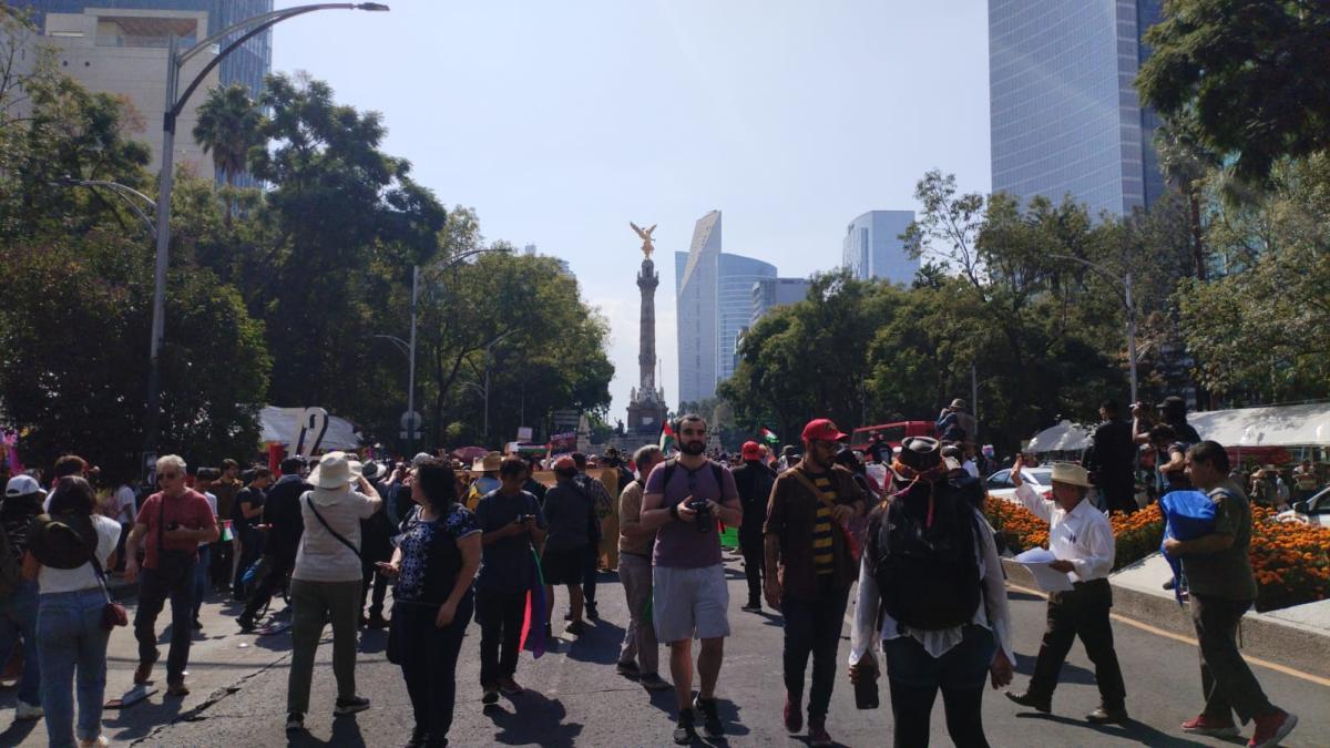 Comunidad palestina en México marcha en Reforma para exigir cese a violencia