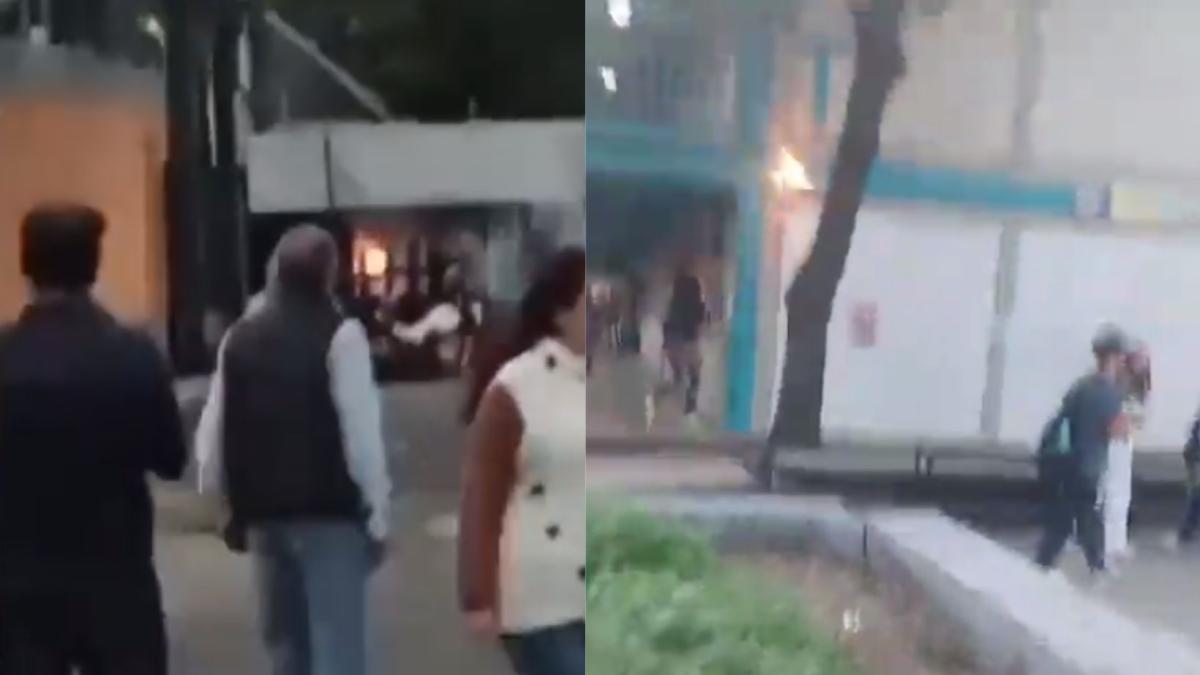 VIDEO | Encapuchados toman ahora CCH Vallejo de la UNAM; lanzan bombas molotov