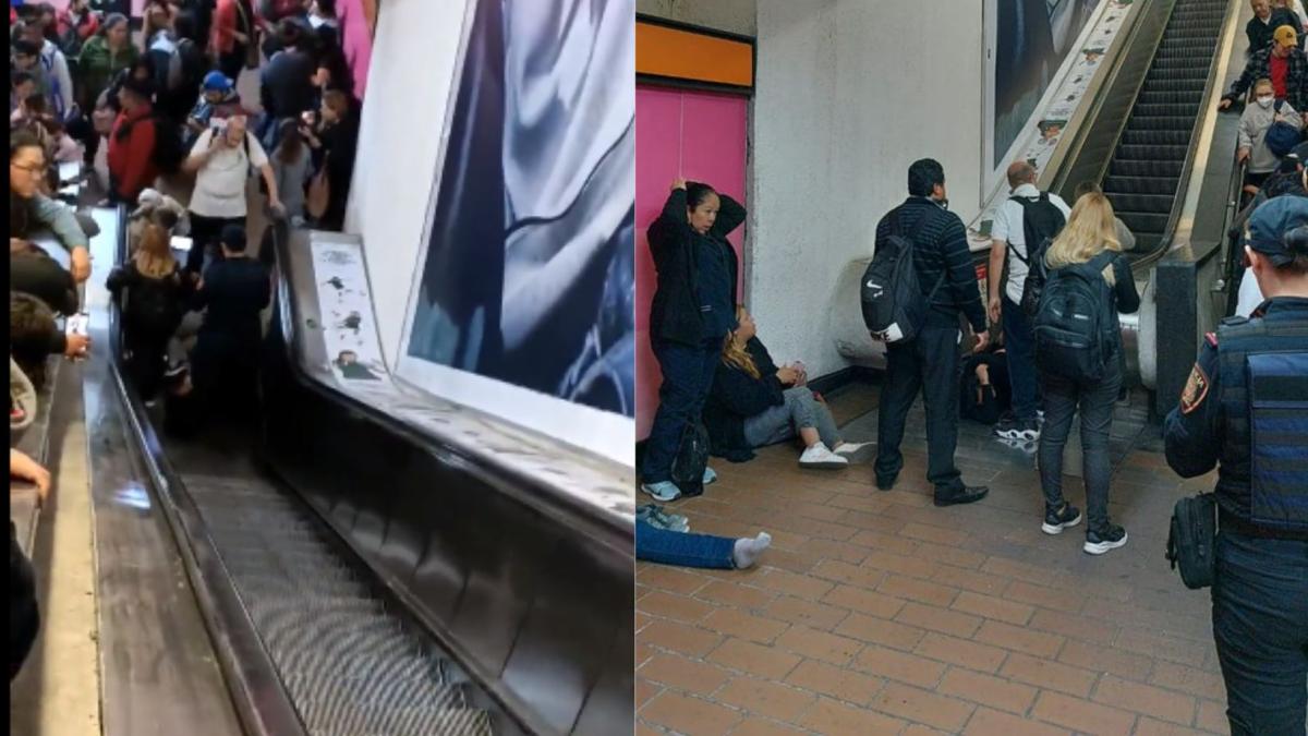 VIDEO | Reportan falla en escaleras eléctricas del Metro Polanco; hay 7 heridos