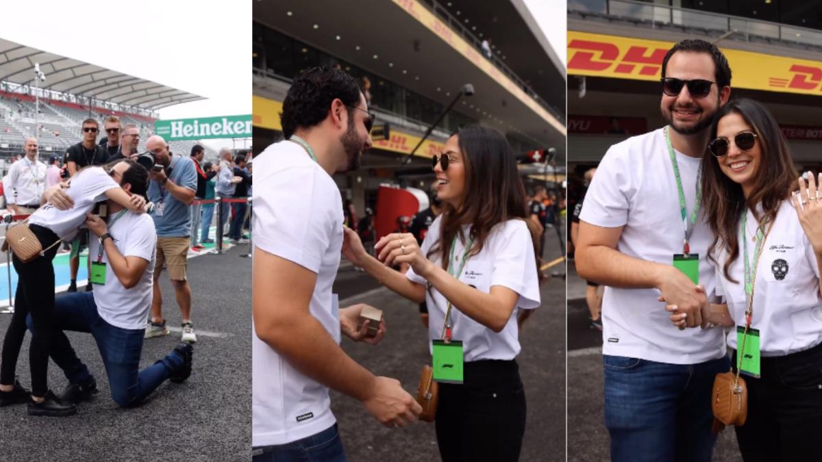 Gran Premio de México 2023: ¡VIVA EL AMOR! Pareja se compromete en el garage de Alfa Romeo y así fue el emotivo momento (VIDEO)