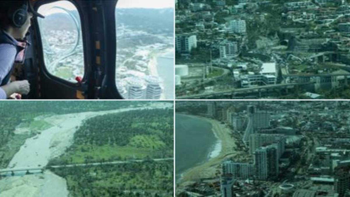 'El daño es devastador': Gobernadora de Guerrero tras sobrevuelo en zona afectada